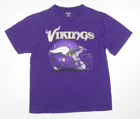 Reebok Men's Purple Minnesota Vikings Graphic T-Shirt Size L