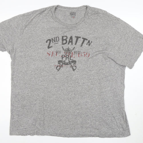 Ralph Lauren Men's Grey XL Graphic Military Crew Neck T-Shirt