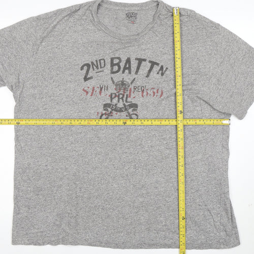 Ralph Lauren Men's Grey XL Graphic Military Crew Neck T-Shirt