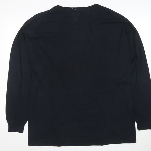 Champion Men's Black Long Sleeve Logo Graphic T-Shirt 1XL
