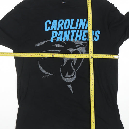 Majestic Men Black Carolina Panthers Long Sleeve Cotton T-Shirt Medium