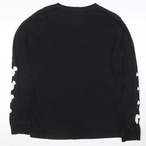 Disney Men Black Mickey Mouse Long Sleeve Graphic T-Shirt M