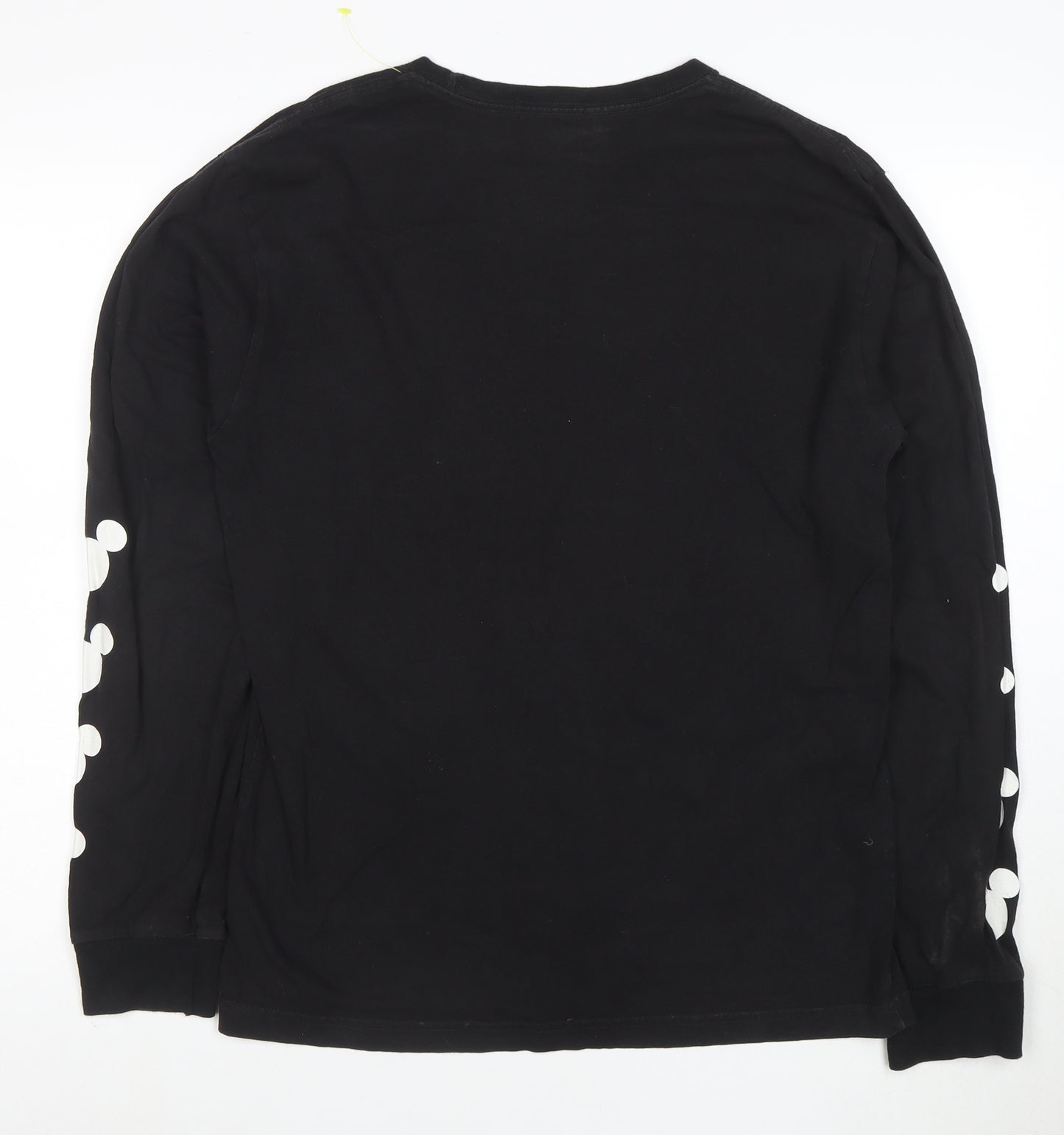 Disney Men Black Mickey Mouse Long Sleeve Graphic T-Shirt M