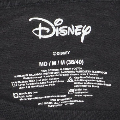 Disney Men Black Mickey Mouse Long Sleeve Graphic T-Shirt M