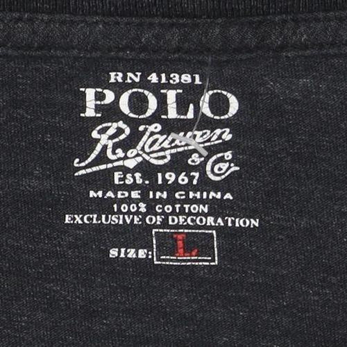 Ralph Lauren Polo Mens Black Long Sleeve Cotton T-Shirt L