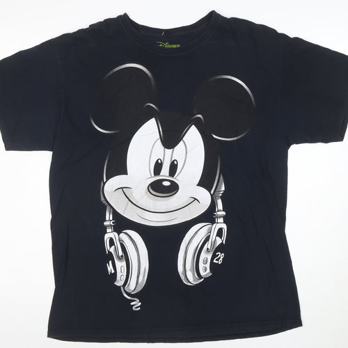 Disney Men's Black Mickey Mouse Graphic T-Shirt Size L