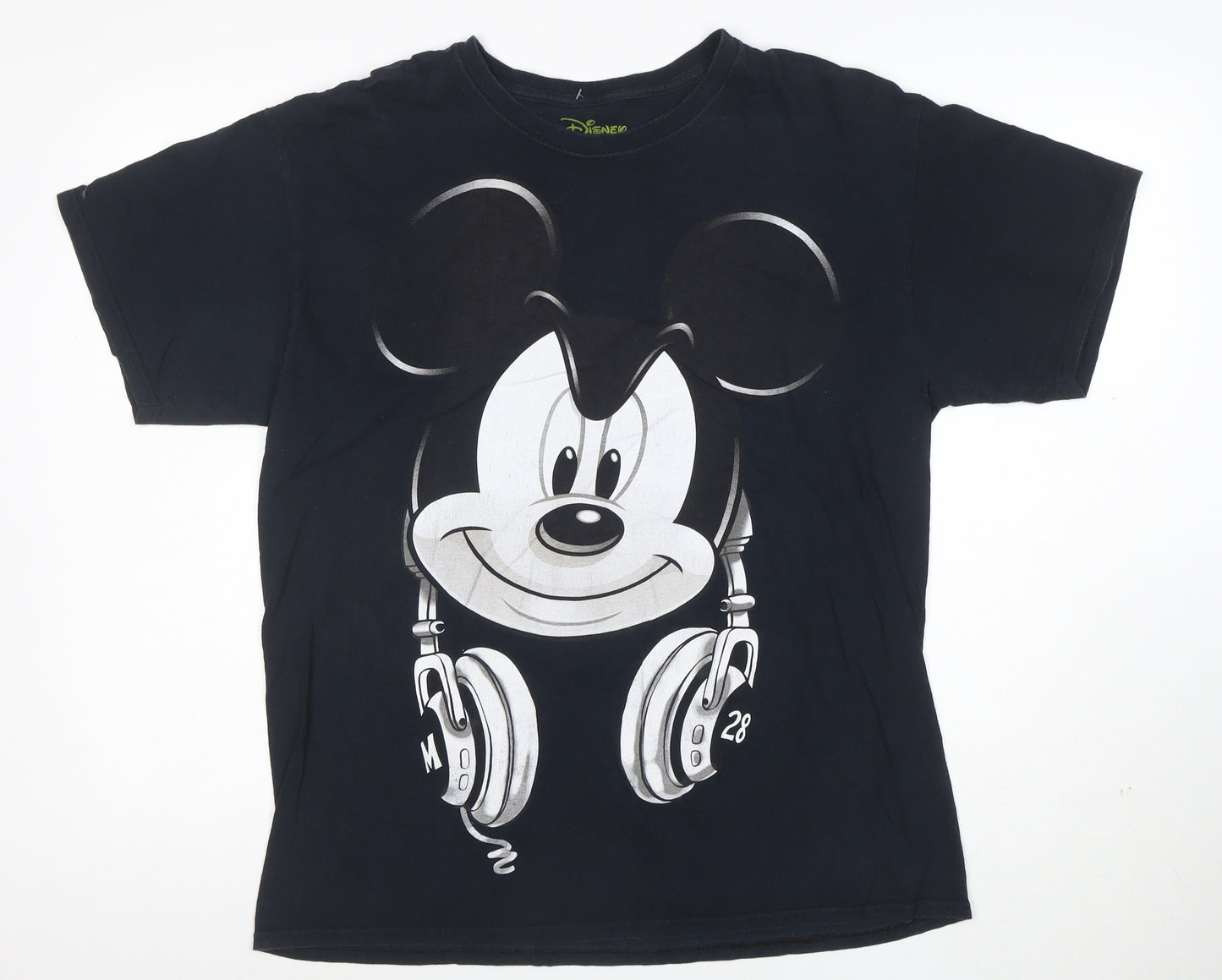 Disney Men's Black Mickey Mouse Graphic T-Shirt Size L