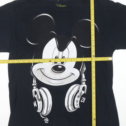 Disney Men's Black Mickey Mouse Graphic T-Shirt Size L