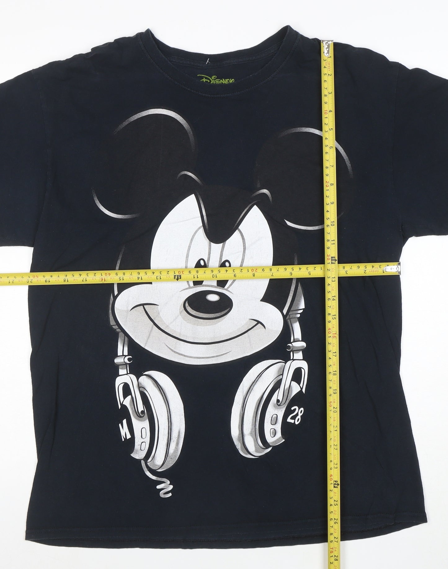 Disney Men's Black Mickey Mouse Graphic T-Shirt Size L