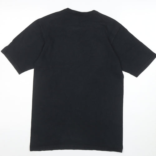 Champion Men Black Small Logo Cotton Crew Neck T-Shirt