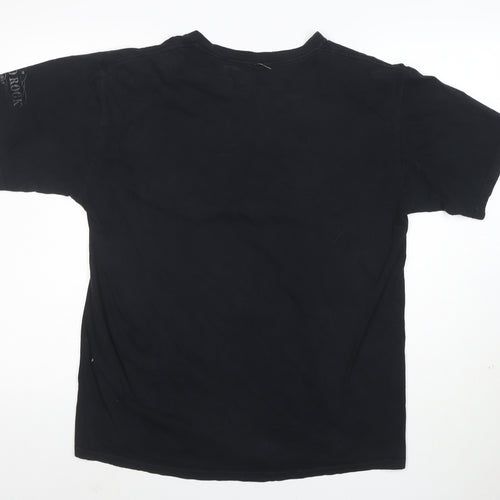 Hard Rock Cafe Men's Black Graphic T-Shirt Large Cotton Music Theme
