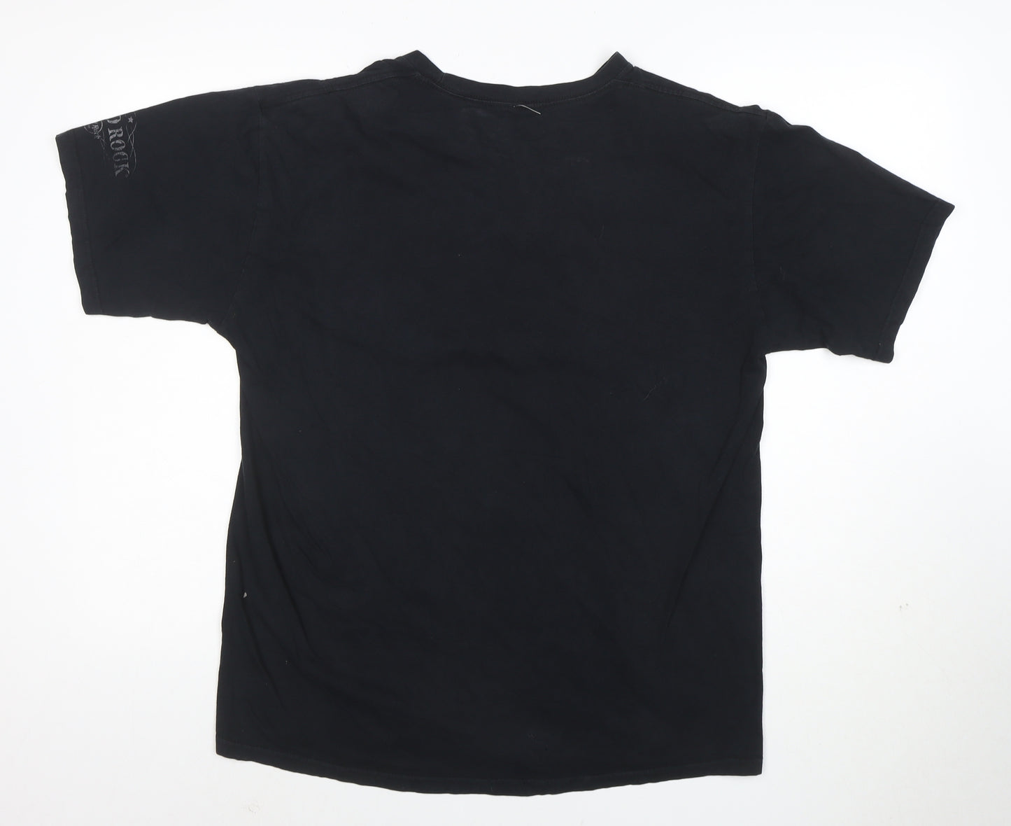 Hard Rock Cafe Men's Black Graphic T-Shirt Large Cotton Music Theme