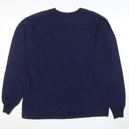 Reebok Men’s Navy New England Patriots Long Sleeve T-Shirt Size L