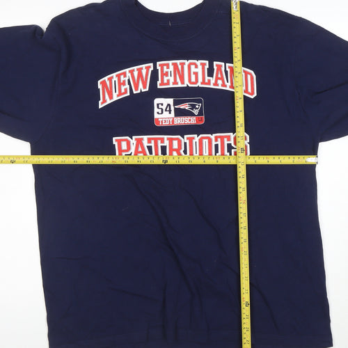 Reebok Men’s Navy New England Patriots Long Sleeve T-Shirt Size L
