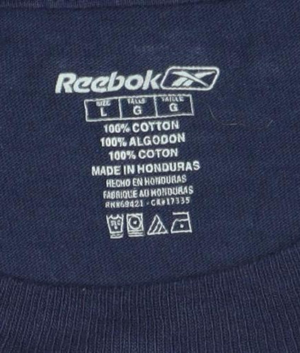 Reebok Men’s Navy New England Patriots Long Sleeve T-Shirt Size L