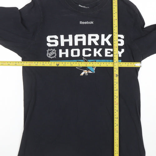Reebok Men's Black San Jose Sharks Hockey Long Sleeve T-Shirt Size S