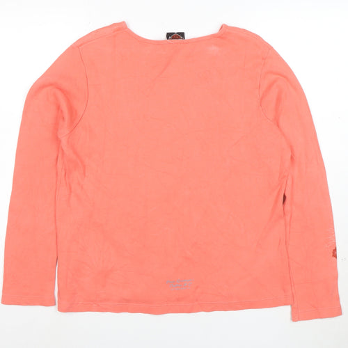 Harley-Davidson Womens Orange XL Long Sleeve Cotton T-Shirt