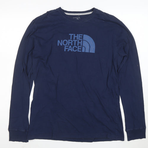 The North Face Men's Navy Long Sleeve Classic Fit Cotton T-Shirt M