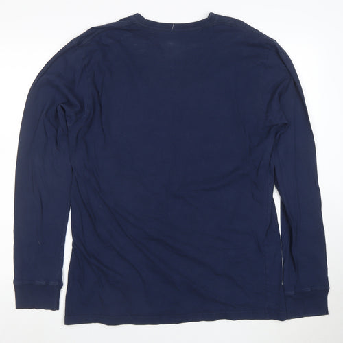 The North Face Men's Navy Long Sleeve Classic Fit Cotton T-Shirt M