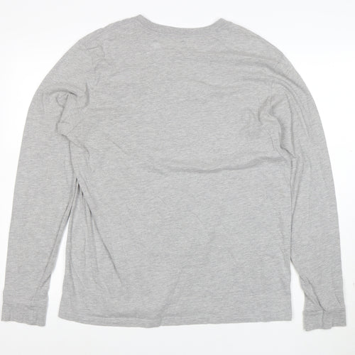 adidas Men's Grey Long Sleeve Amplifier Logo T-Shirt Size L