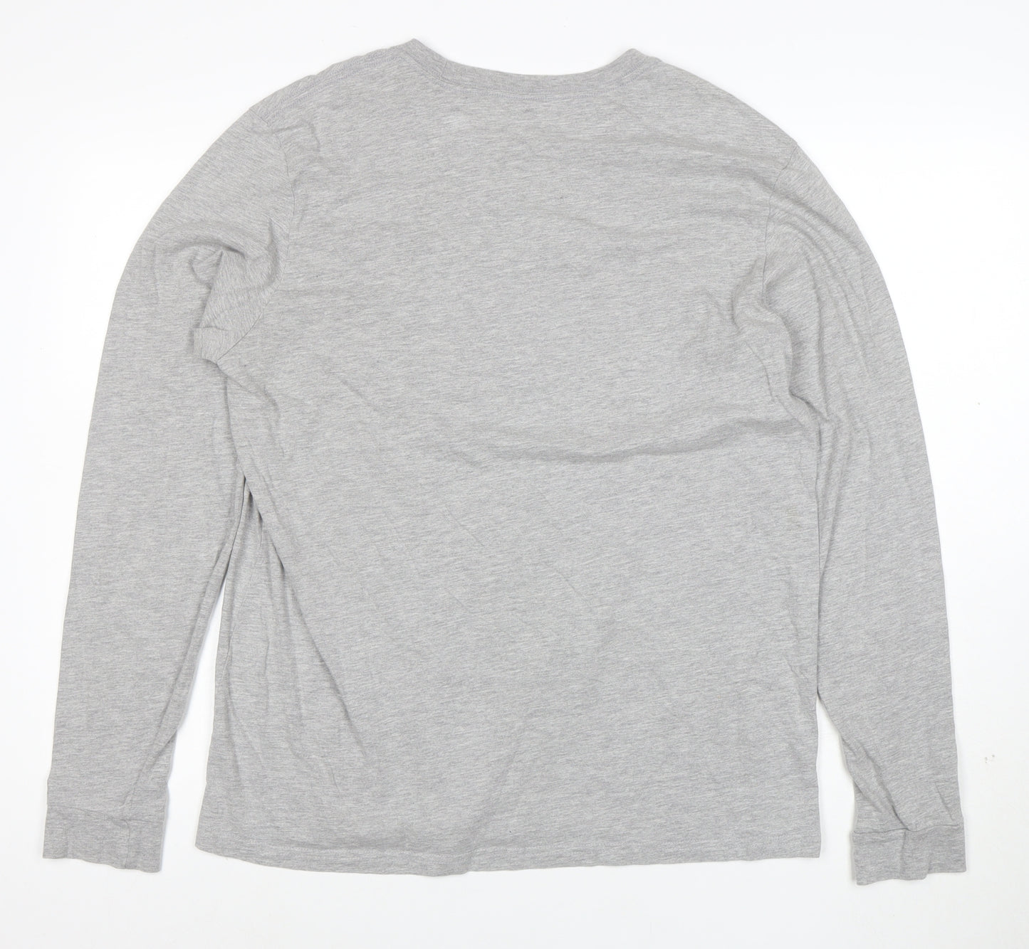 adidas Men's Grey Long Sleeve Amplifier Logo T-Shirt Size L