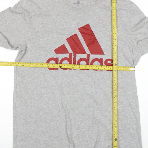 adidas Men's Grey Long Sleeve Amplifier Logo T-Shirt Size L