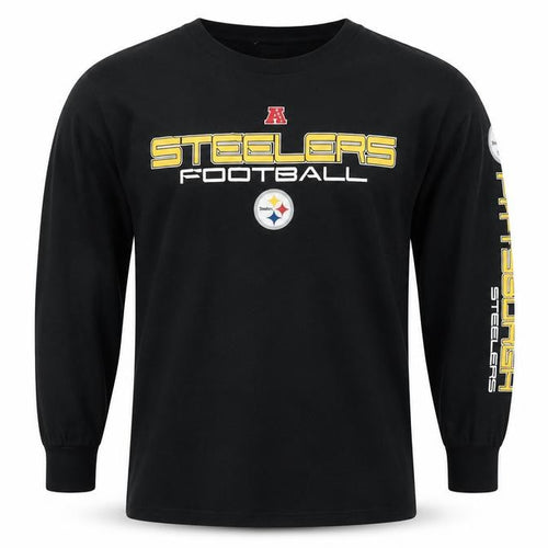 NFL Team Apparel Men's Black XL Steelers Long Sleeve Football T-Shirt