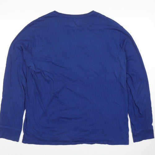 Ralph Lauren Men's Blue Long Sleeve Cotton Crew Neck T-Shirt L