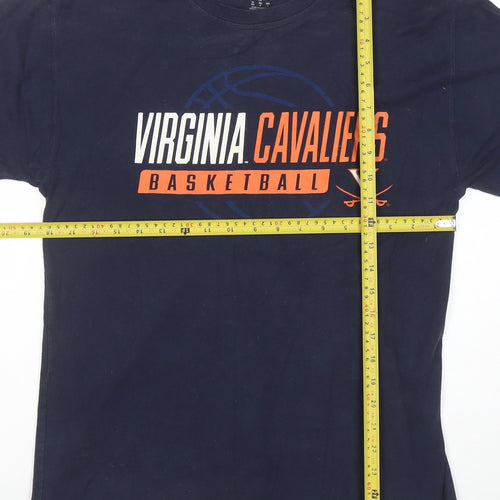 Champion Men Navy Virginia Cavaliers Basketball Cotton T-Shirt Size M