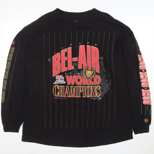 Bel-Air Athletics Men's Black XL Long Sleeve Sports Graphic T-Shirt