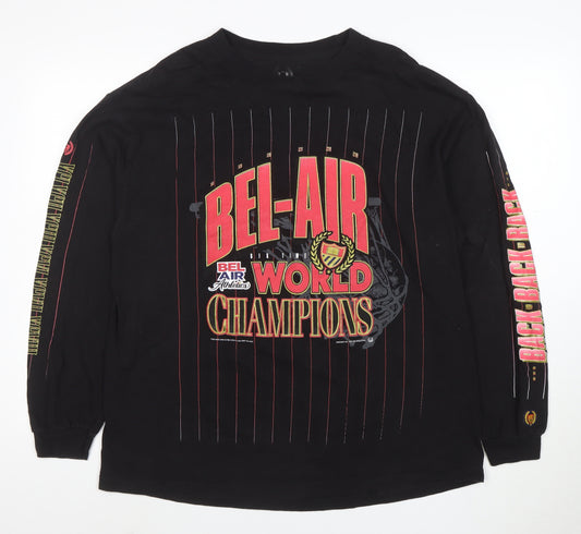Bel-Air Athletics Men's Black XL Long Sleeve Sports Graphic T-Shirt