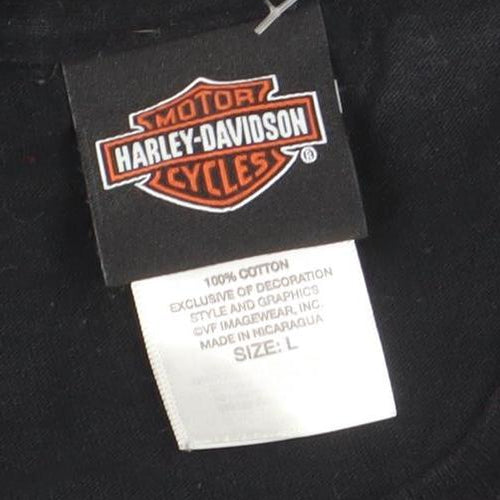 Harley-Davidson Men's Black Long Sleeve Cotton T-Shirt Size L