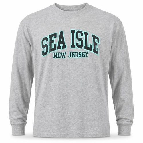 Talha USA Men’s Grey Long Sleeve Crew Neck SEA ISLE T-Shirt XL