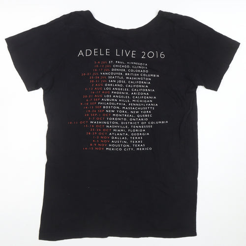 Adele Womens Black Live 2016 Tour Short Sleeve Cotton T-Shirt Size S
