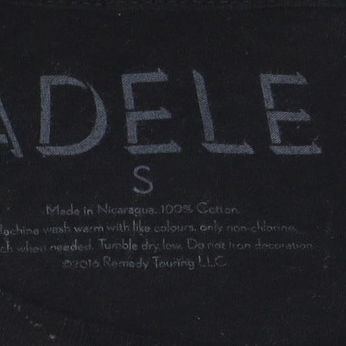Adele Womens Black Live 2016 Tour Short Sleeve Cotton T-Shirt Size S