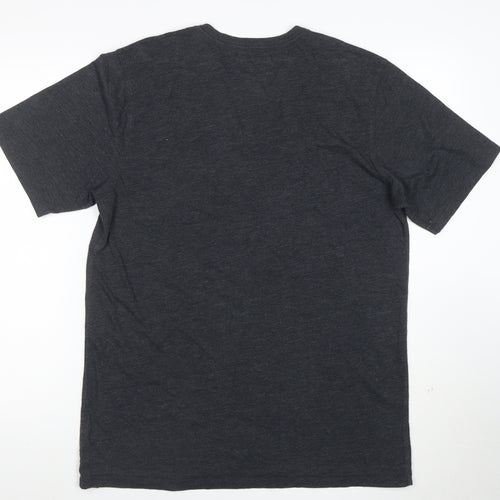 Quiksilver Men’s Grey Henley Short Sleeve T-Shirt Size L