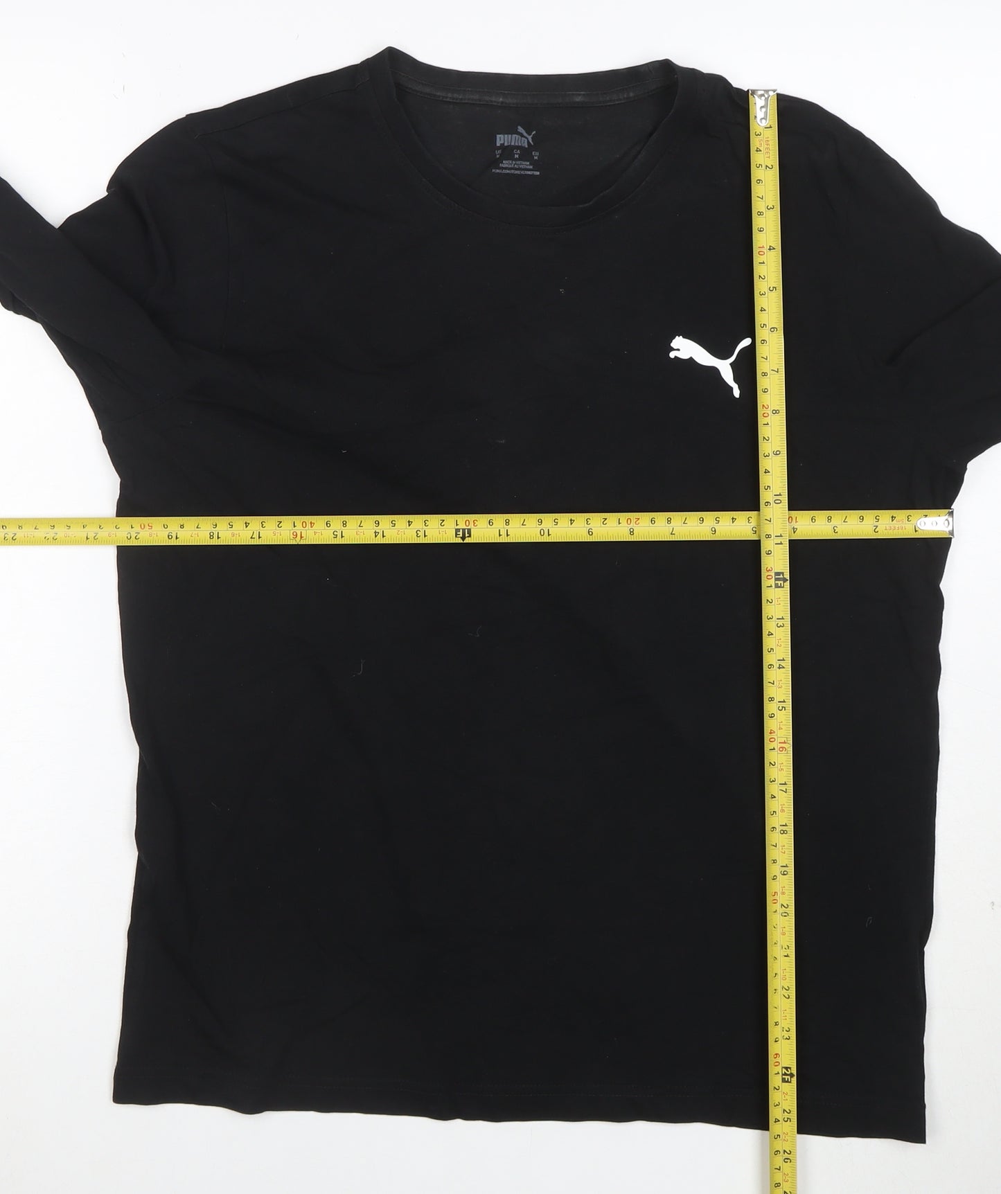 Puma Men's Black Long Sleeve Logo Crew Neck T-Shirt M