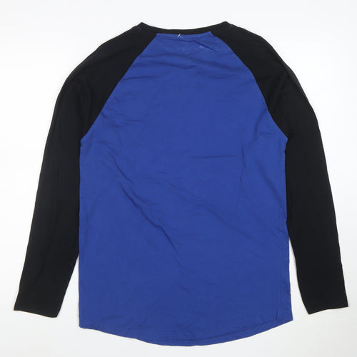 DC Men's Blue Long Sleeve Logo T-Shirt Size M