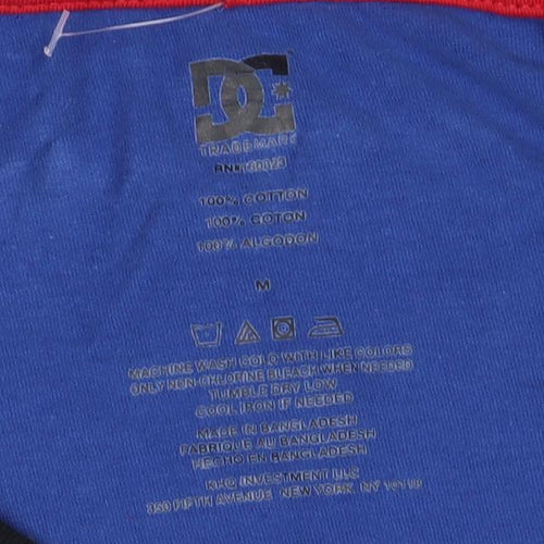 DC Men's Blue Long Sleeve Logo T-Shirt Size M