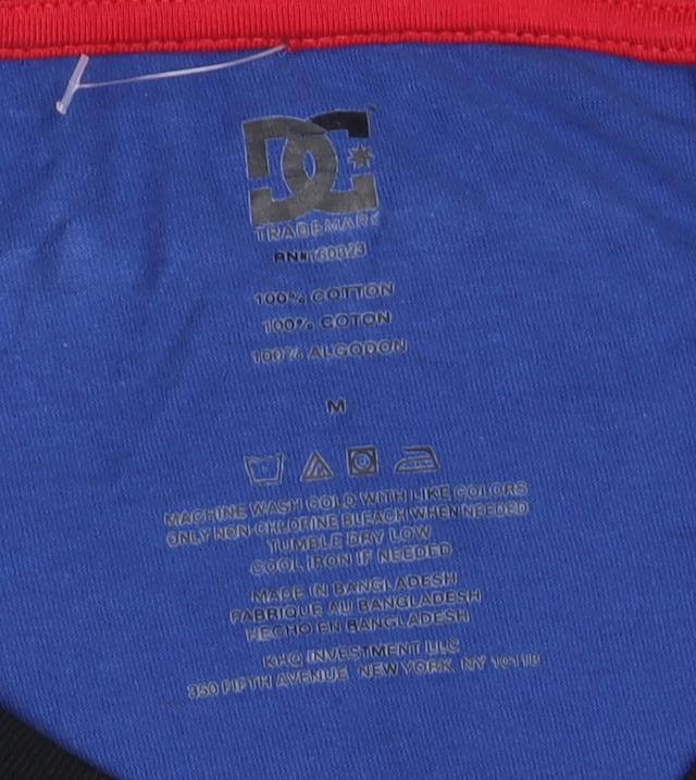 DC Men's Blue Long Sleeve Logo T-Shirt Size M