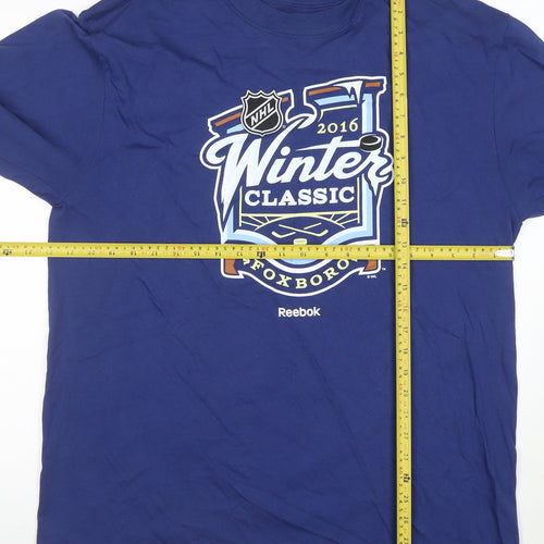 Reebok Men's Blue Long Sleeve NHL Winter Classic T-Shirt Size L