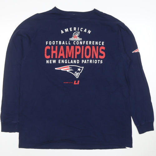 Majestic Men’s Blue Long Sleeve New England Patriots XL T-Shirt