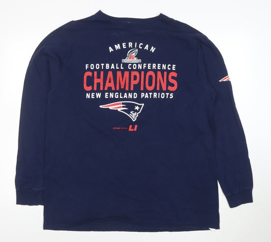 Majestic Men’s Blue Long Sleeve New England Patriots XL T-Shirt