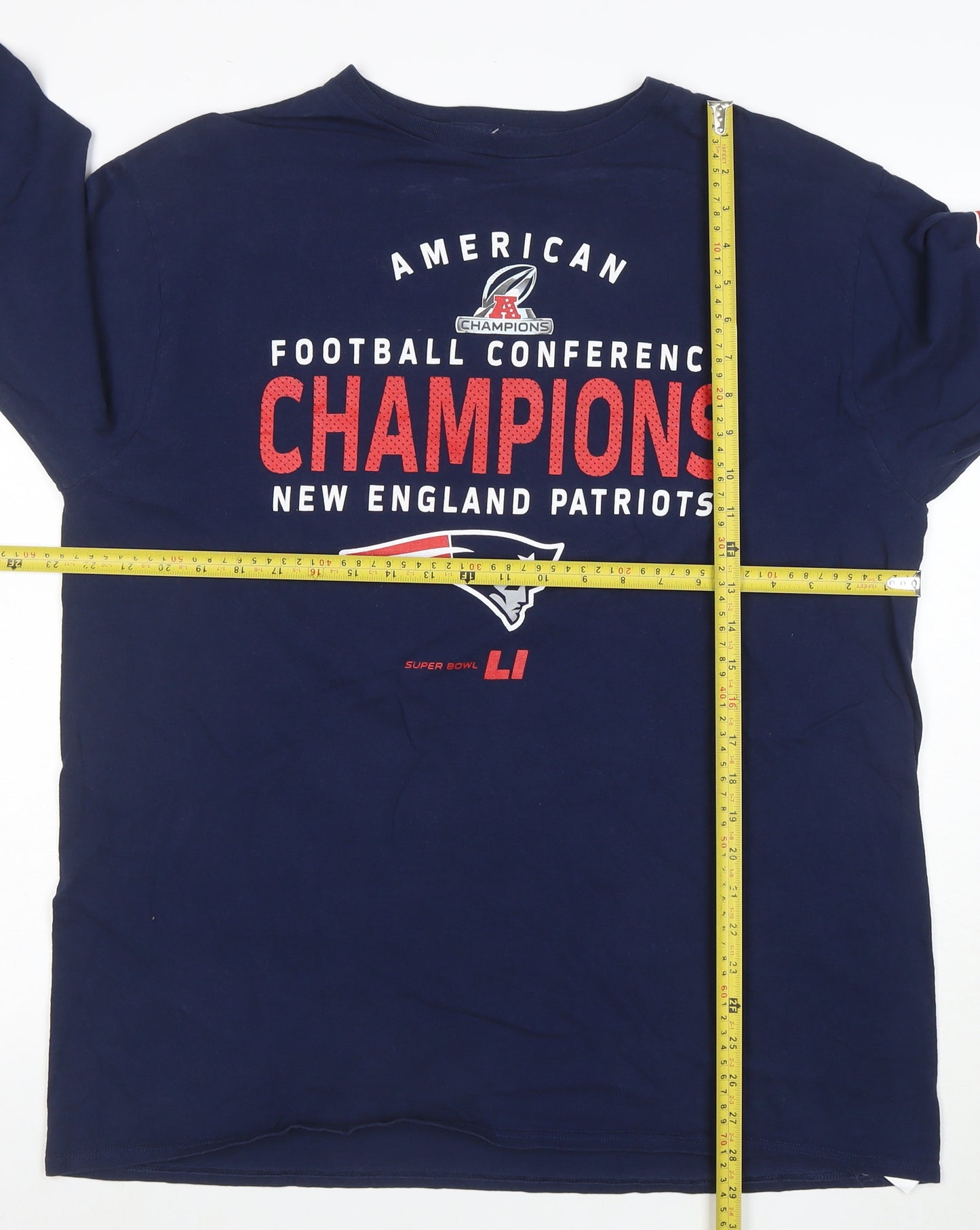 Majestic Men’s Blue Long Sleeve New England Patriots XL T-Shirt