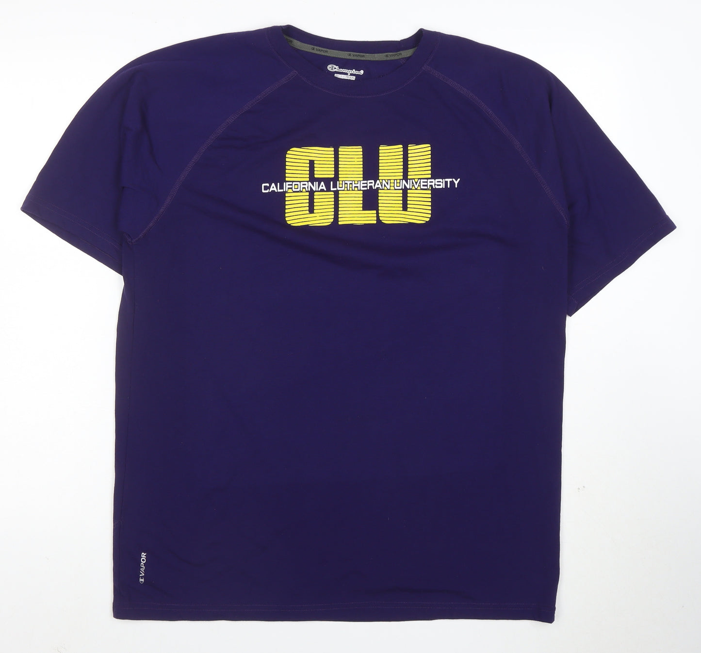 Champion Men's Purple CLU California Lutheran University T-Shirt L Polyester