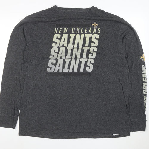 Majestic Men’s Grey New Orleans Saints Long Sleeve T-Shirt XL