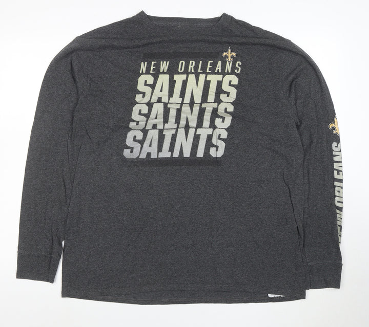 Majestic Men’s Grey New Orleans Saints Long Sleeve T-Shirt XL