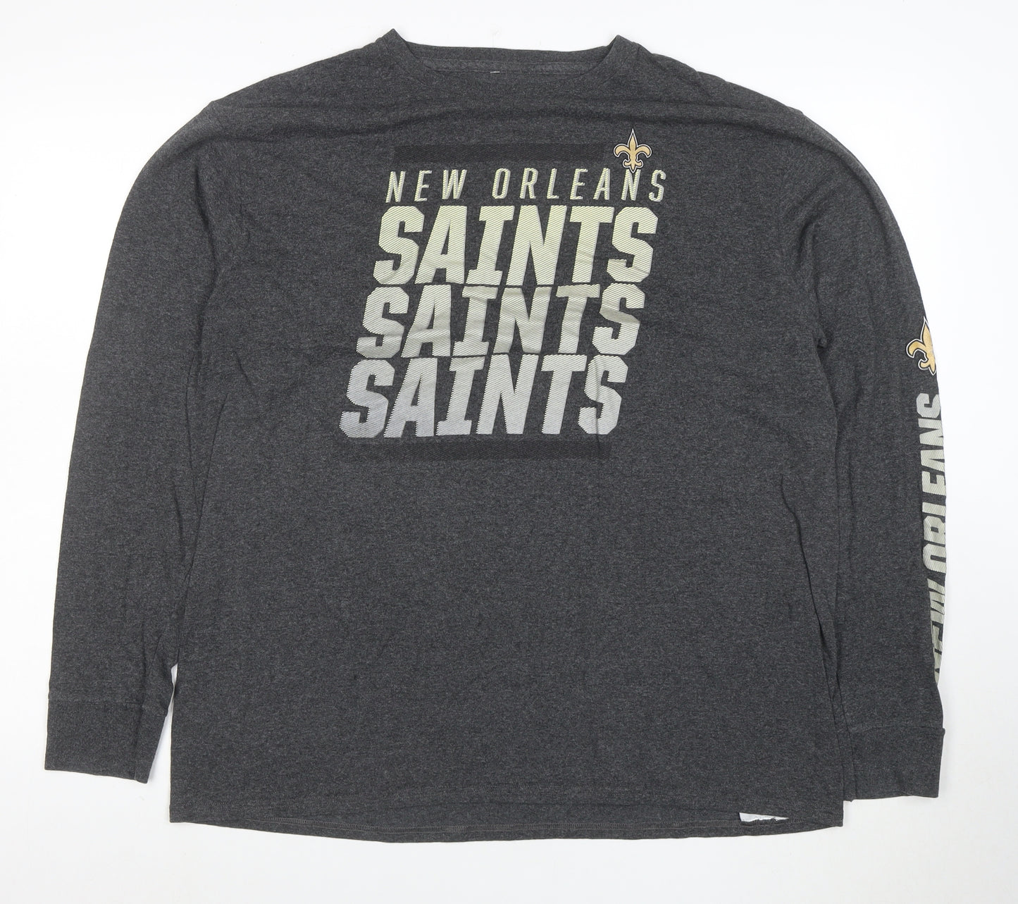 Majestic Men’s Grey New Orleans Saints Long Sleeve T-Shirt XL