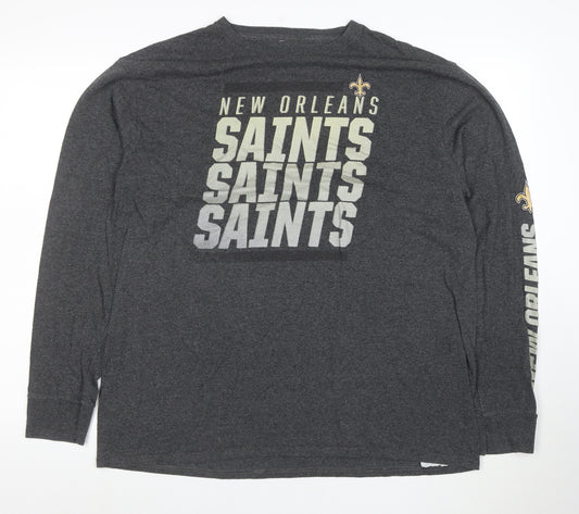 Majestic Men’s Grey New Orleans Saints Long Sleeve T-Shirt XL