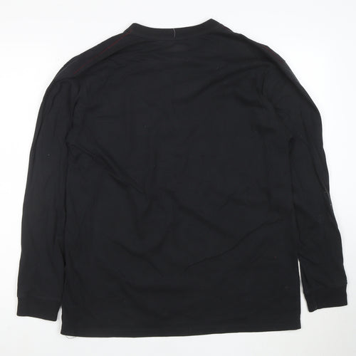 Dockers Men Black Long Sleeve Henley T-Shirt Size M Regular Fit